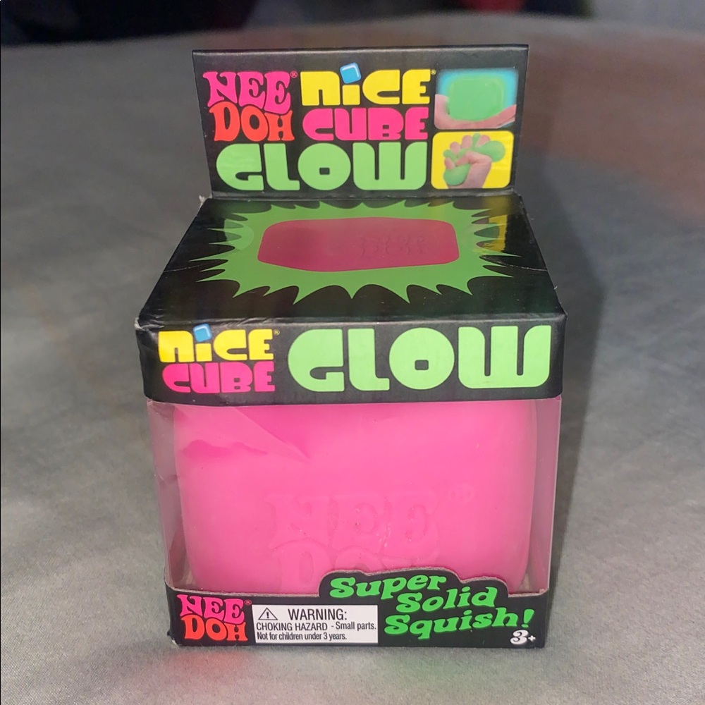NeeDoh Nice Cube Glow Pink Squishy New